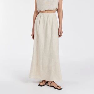 NWT DISSH Amy Natural Linen Midi Skirt